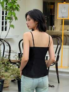 Áo khoác cardigan nữ thời trang, thanh lịch, ôm dáng, dây mảnh, cổ chữ V, xẻ tà, chất liệu vải dệt, cúc kim loại, thích hợp mặc hàng ngày, đi du lịch, đi học, hẹn hò buổi tối, dự tiệc sinh nhật, mùa hè. - màu đen - Xem 5
