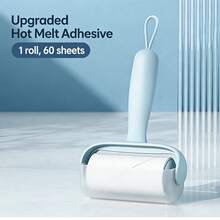 可重复使用的粘毛滚筒替换纸，宠物毛发去除器粘毛滚筒，用于清洁猫狗毛发和灰尘 - 一個手柄 - 查看 4