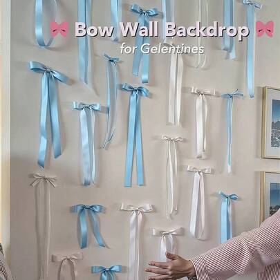 Bộ 12/16/45 chiếc ruy băng nơ Dopamine để trang trí, dùng làm đạo cụ chụp ảnh, trang trí tiệc sinh nhật, ngày Valentine, hình bướm.