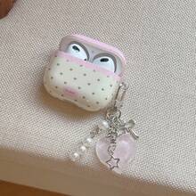 心形图案耳机保护套,心形吊坠耳机套,IMD防震耳机保护壳,适用于 1/2/3/4/Pro - 粉色 - 查看 6