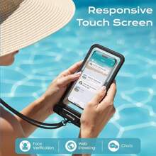 Waterproof Pe Pouch - 2 Pack, IPX8 Waterproof Pe Case With Lanyard For IPe 17 16 15 Pro Max, Cell Pe Dry Bag For Beach Vacation Travel Cruise Essentials, Touch Screen, Up To 8.5",44289572 - 無色 - 查看 5