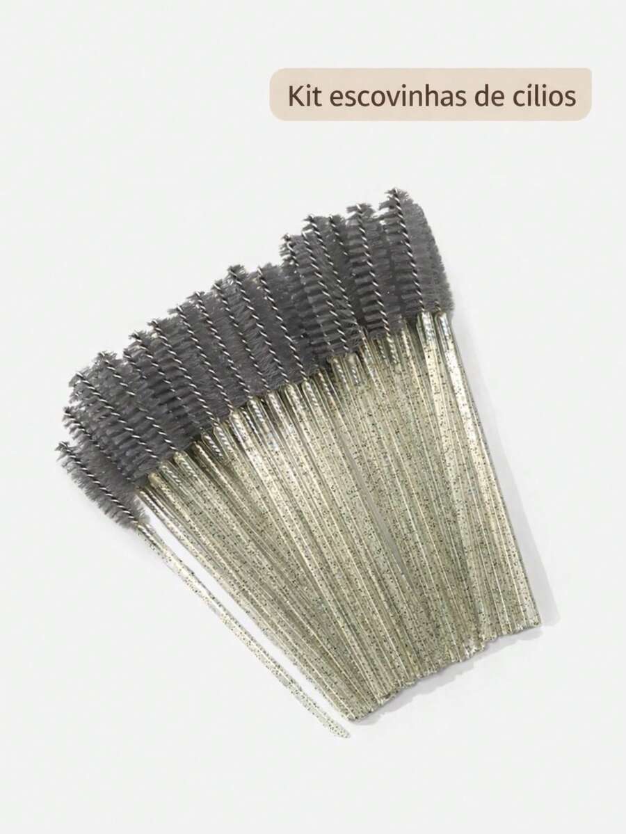 Wholesale Glitter Brush Kit For Eyelash Extensions, Eyebrows, And Micropigmentation - Disposable Brush Kit For Eyelashes And Eyebrows – Hygiene And Precision - 銀色 - 查看 1