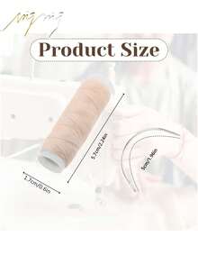 Hair Extension Tool Kit: 200pcs Silicone-Lined Micro Link Beads, 1pc 3-Hole Hair Clip, 1pc Sewing Thread, 1pc Threader, 1pc Pulling Hook, 8pcs Sewing Needles (Dark Brown/Black/Beige) Hair Extension Tools - Beige - View 2