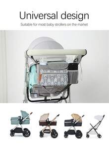 1pc Baby Stroller Hanging Bag, Large Capacity Storage Bag For Baby Stroller, Baby Carriage Accessories - Multicolor - View 7