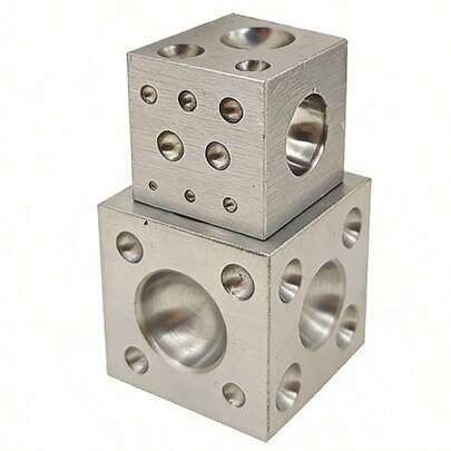 KLONKEE 18/25孔金属方形冲压模具，全圆形模腔，钢制方形压花凸面模块，用于珠宝生产和金属成型的冲压块