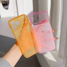 1 ốp lưng điện thoại cửa sổ lớn, bề mặt mờ, tương thích với iPhone 11, 12, 13, 14, 15, 16, 17, thiết kế tối giản và thời trang. - Hồng - Xem 5