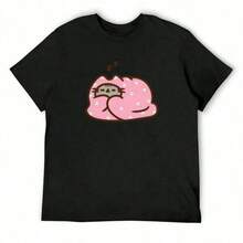 2026 New Arrival Cozy Pusheens Nap Time T-Shirt Street Wear Vintage Anime Shirt Valentines Clothes Clothing Fitted T Shi - 黑色 - 查看 1