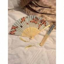 1pc Retro Folding Fans,Tassel Handheld Bamboo Fans,Haitang Fan,Bamboo Fan,Painted Fans,Foldable Hand Fan,Wedding Hand Fan,Party Hand Fan,Decorative Fan,Elegant And Casual Style, Mother's Day Gifts,Birthday Gifts,Back To School Season Gifts - 1PC - Xem 11