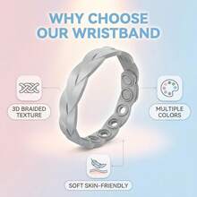 1pc Sports Waterproof Silicone Bracelet, Indoor/Outdoor Running Negative Ion Energy Wristband, Gift For Men, Women, Students, Couples, Accessory - Multicolor - View 6