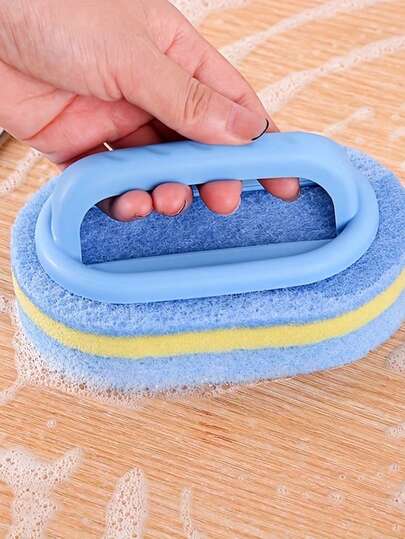 Miếng cọ rửa bằng mút xốp có tay cầm, thích hợp để làm sạch gạch lát bồn tắm, nhà bếp và phòng tắm. Đây là dụng cụ cọ rửa mạnh mẽ có thể loại bỏ vết bẩn, một dụng cụ vệ sinh gia đình đa chức năng. Lý tưởng để làm sạch tường phòng tắm, gạch lát, bồn rửa và máy rửa chén. Miếng cọ rửa sẽ không làm hỏng bề mặt và cũng thích hợp để làm sạch nhà bếp.