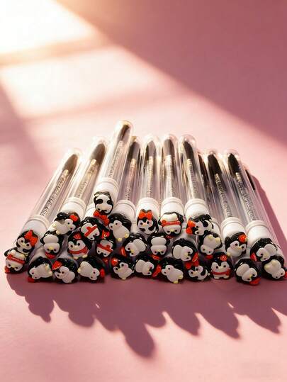 1/3/5/7pcs Cute Penguin Multi-Pose Eyelash Brush & Eyebrow Brush, Portable Tube Mascara Brush, Eyelash Comb & Brow Grooming Tool, Makeup Accessories