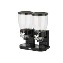 Essential Dual-Control Dry Food Dispenser Effortless and Organized Storage for Cereal Dog Food or Snack Dispenser for All Kinds of Treats 17.5 oz Each Capacity Black/Chrome - Negro - Ver 1
