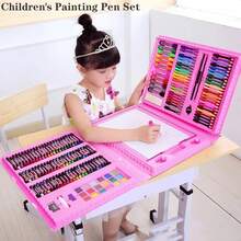 42pcs/86pcs/150pcs/208pcs Watercolor Pen Set, Pencil Set, Learning Drawing Tool Kit, Student Watercolor Pen Crayon Supplies Set, Watercolor Paint, 208pcs Set Includes Drawing Board, Writing Tools, Art Supplies, Holiday Gift (Packaging Box Design Sent Randomly) - Multicolor - View 1