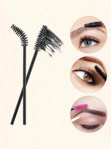 50pcs Disposable Eyelash Brushes, Essential Makeup Tools For Women - Black - View 8