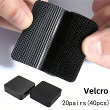 20 Sets/40pcs Adhesive Magic Tape, Double-Sided Invisible Non-Slip Car Floor Mat Fixator - Black - View 9