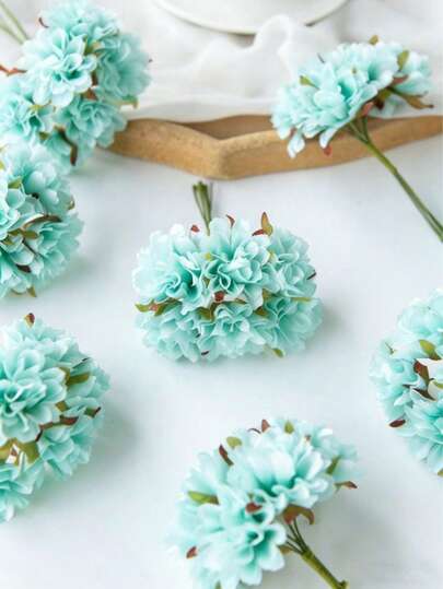 1 Piece (6 Flower Heads) Artificial Carnation Mini Letter Bouquet, DIY Bouquet, Wreath Material, Candy Box Accessories, Home Wedding Decoration, Bridal Wrist Flower, Corsage, Headdress Material, New Year Decoration, Birthday Party Cake Accessories, Graduation Gift