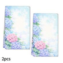2pcs Hydrangea Printed Dish Towels, Super Absorbent Microfiber Cleaning Cloths, Machine Washable, Suitable For Holiday Decoration, Cooking, Baking, Housewarming Gifts And Cleaning Supplies, Fit For Kitchen, Bathroom, Toilet - Multicolor - View 12