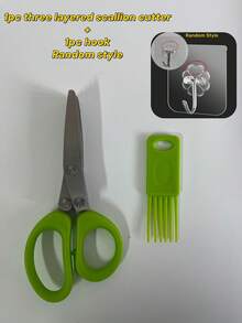 Stainless Steel Kitchen Scissors - Multi-Functional Scallion & Herb Knife For Grilling And Indoor Cooking, Also Suitable For Paper Cutting - Durable, Comes With Protective Case And Integrated Cleaner, Seasoning Processing Tool, Essential Kitchen Accessory, Random Style - Multicolor - View 17