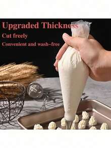 100pcs Disposable Piping Bags For Cake Decorating - Perfect For Icing, Frosting & Cookies - Essential Baking Tools & Kitchen Accessories Back To School, Kitchen Essentials, Cake Supplies, Piping Bags - Trong sáng - Xem 3