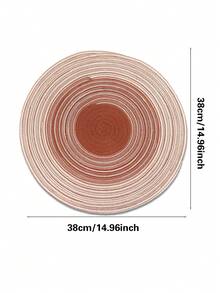 1/4/6pcs Bohemian Woven Round Placemats, Solid Color Woven Lace Tablemats, Non-Slip Pads, Home Kitchen Decor, Bowl Dish Cup Coasters, Suitable For Holiday Party Birthday Wedding Banquet - Multicolor - View 4