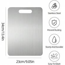 1pc Stainless Steel Double-Sided Anti-Mold Cutting Board For Home Use - Silver - View 4