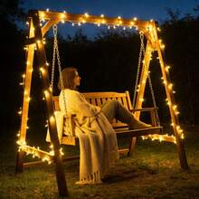 Solar Powered LED Outdoor Waterproof Fairy String Lights, Christmas & Halloween Decor, Suitable For Garden, Party - Star - View 7