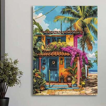 Một bức tranh phong cách cổ điển tuyệt đẹp về Puerto Rico – Tranh treo tường trên vải bố có khung, thể hiện khung cảnh bờ biển sống động, những ngôi nhà đầy màu sắc trên đảo và những hàng cây cọ. Một món quà năm mới lý tưởng, cũng thích hợp để trang trí phòng ngủ, nhà bếp, phòng khách, trang trí Halloween, trang trí phòng tắm, trang trí nhà cửa, trang trí tường và trang trí phòng ngủ.