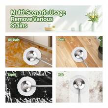 Conjunto de cubo de fregona con sistema de fregona giratoria de 360° con 3 cabezales de fregona de hilo dividido y cubo autolimpiante - 1 juego - Ver 4