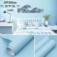 Self-Adhesive Solid Color Wallpaper Roll - Waterproof, Rainbow Colors, Fabric Texture Suitable For Kitchen, Bedroom, Living Room Furniture And Home Decor - Available In Coffee, Gray, White, Cream, Green, Blue, Yellow - 1 Volume - View 29