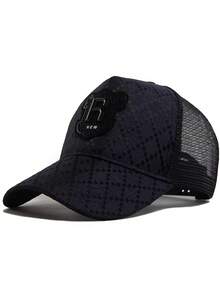 1 pieza Gorra de béisbol de mujer con patrón de rombos negros, visera casual adecuada para la calle, fiestas, viajes de verano, con protección UV - A - Ver 11