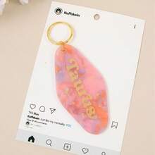 1个亚克力十二生肖闪粉复古汽车钥匙扣，最佳母亲节配饰，休闲汽车用品，背包挂件，学生哥特风Y2K万圣节配饰，教师节圣诞礼物，创意挂绳证件卡套 - 彩色 - 查看 13