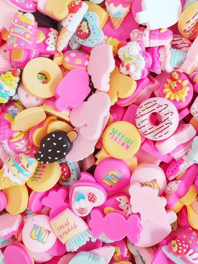 زخارف راتنجية مسطحة بنمط كرتوني ملون للحلويات، يمكن استخدامها لتزيين مشابك الشعر وأغطية الهواتف وإطارات الصور والديكور الجداري والأعمال اليدوية للألبوم الفني