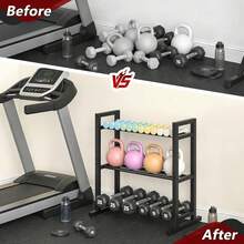 Weight Rack  Stand Only 3 Tier Weight Storage Racks Adjustable Width Weight Storage Organizer For Home Gym Up To 450 Lb Capacity (Dumbbells Not Included) - 1 - View 5