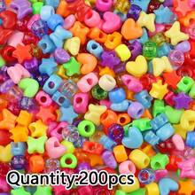 200pcs Mixed Star, Heart, Butterfly, Pony Acrylic Spacer Beads, Colorful Rainbow Beads For DIY Bracelet, Necklace, Braids Accessories - Big Mix - View 10
