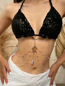 1 pieza Cadena para el Body de bikini con conchas y caracolas, elegante, única y sexy, para vacaciones en la playa con estilo bohemio - Multicolor - Ver 13