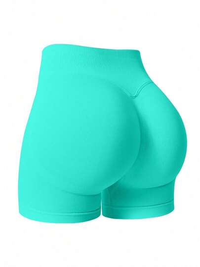 Women Solid Color Short Fitted Versatile Running Workout Shorts Summer,High-Waisted Tummy-Control Shorts