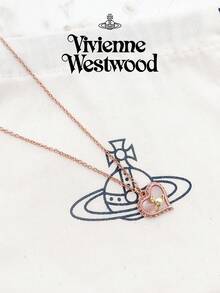 Vivienne Westwood Bộ sưu tập mặt dây chuyền Petra hình trái tim, mạ vàng hồng, chất liệu đồng thau. - Hoa hồng vàng - Xem 7