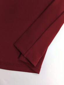 Bộ đồ nữ 3 món màu trơn thường ngày: Áo khoác/áo cardigan + Áo thun cổ tròn không tay + Quần ống đứng cạp chun, chất liệu mềm mại, co giãn, dáng rộng thoải mái, thích hợp cho mùa xuân/thu/đông. - Màu Đỏ Sâu - Xem 8