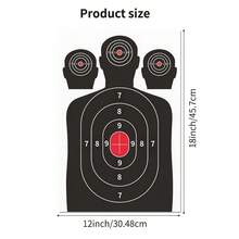 10/20/50/100 Pack 12x18 Inch Human Silhouette Shooting Targets - Professional Marksmanship Training Paper For BB Guns, Airsoft, Pellet Guns, Handguns & Rimfire - Indoor/Outdoor Range Accuracy Practice - Multicolor - View 4
