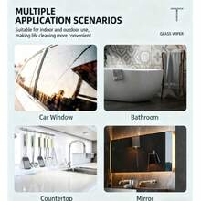 1pc Gold/Silver Bathroom Squeegee, Shower Scraper Brush, Mirror Squeegee, Window Scraper, Cleaning Tool, Convenient & Practical With Hook, Bathroom Cleaning Accessory, Essential Cleaning Tool For Autumn/Winter - Multicolor - View 4