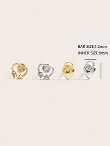 1pc Fashionable Minimalist Heart Lock Earrings, Suitable For Daily Wear - Heart - View 6