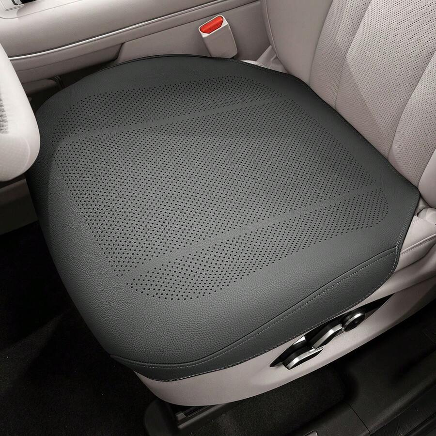 1 Stück universelles Auto Sitzkissen, super atmungsaktives perforiertes Kunstleder Kissen, rutschfeste wasserdichte Vordersitzabdeckung, geeignet für die meisten Limousinen, SUVs, Lkws, auch für Bürostühle und Langstreckenfahrten, strapazierfähige Nähte, werkzeuglose Montage, Auto Innenraum Zubehör - A - Übersicht 1