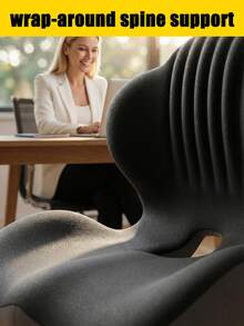 Shell Shaped Ergonomic Seat Cushion With Tailbone Pressure Relief Bionic Memory Seat For Long Hour Sitting Adults Breathable Office Workers Cushion To Improve Sitting Posture Desk Accessories Room Decor - Multicolor - View 4