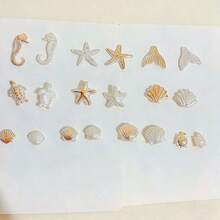 20g/50g Pulsera con cuentas de la serie oceánica | Estilo de resina con diseño de concha, caracol, caballito de mar, estrella de cinco puntas. Adecuado para la fabricación de joyas, accesorios para el cabello, fundas de teléfono - Ideal para el Año Nuevo chino, el Carnaval, eventos universitarios - Multicolor - Ver 3