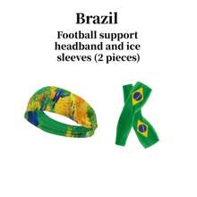 Set de diadema y mangas para el brazo de aficionado al fútbol del equipo nacional, mangas transpirables y protectoras contra el sol, 2 piezas - Multicolor - Ver 3