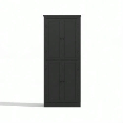Kitchen Cabinet, Multifunctional Tall Cabinet, Sideboard With Two Shelf Doors, Storage Compartments And Internal Drawer, 182 * 40 * 75, Suitable For Kitchen, Dining Room And Living Room. - Black - View 1