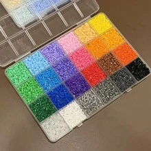 Ensemble de perles DIY avec boîte, haricots mungo et perles fondues de 2,6 mm, kit d'artisanat de porte-clés fait main, cadeau de vacances - Multicolore - Voir 14