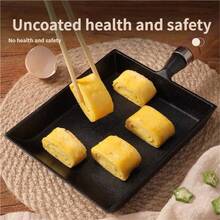 Chảo Tamagoyaki gang Nhật Bản - Đã được xử lý trước bằng nitơ lỏng, chống gỉ, sẵn sàng sử dụng, tay cầm bằng gỗ có thể tháo rời, dùng được trong lò nướng, thích hợp để chiên trứng, bít tết và cắm trại, chống dính không cần lớp phủ hóa học. - Nhiều màu - Xem 8