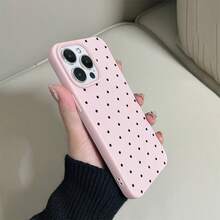 1个粉色和黑色波点极简防震TPU手机壳，兼容苹果17、16、15、14、13、12、11 Pro Max、Air - 彩色 - 查看 3