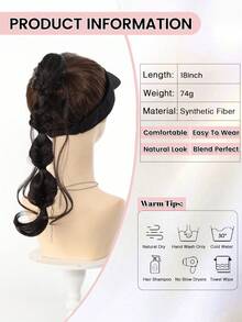 18 Inch Synthetic Braided Bubble Wig, Natural Fluffy Twist Braid Ponytail Hair Extensions For Girls - Multicolor - View 5